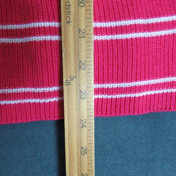 US Polo Assn Sweater Womens M Pink White Striped Knit Long Sleeve Coastal Preppy - Picture 6 of 7